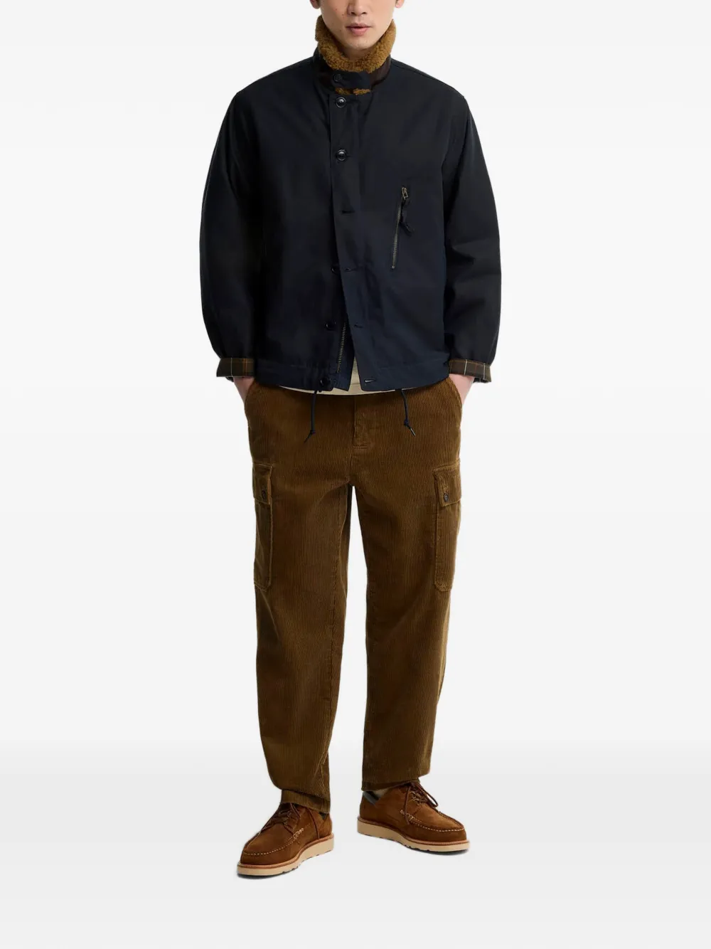 Barbour Macklow jack met fleecekraag en rits Blauw