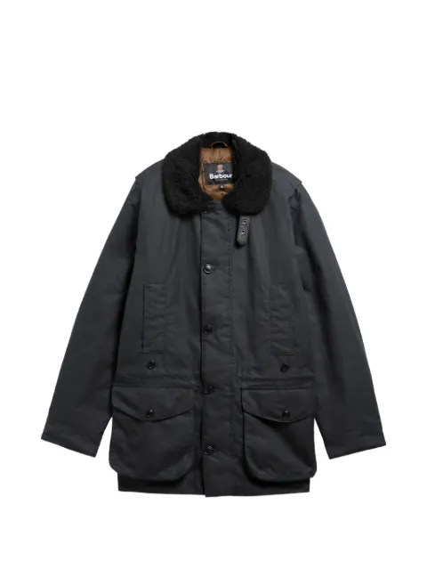 Barbour faux-shearling-collar single-breasted coat