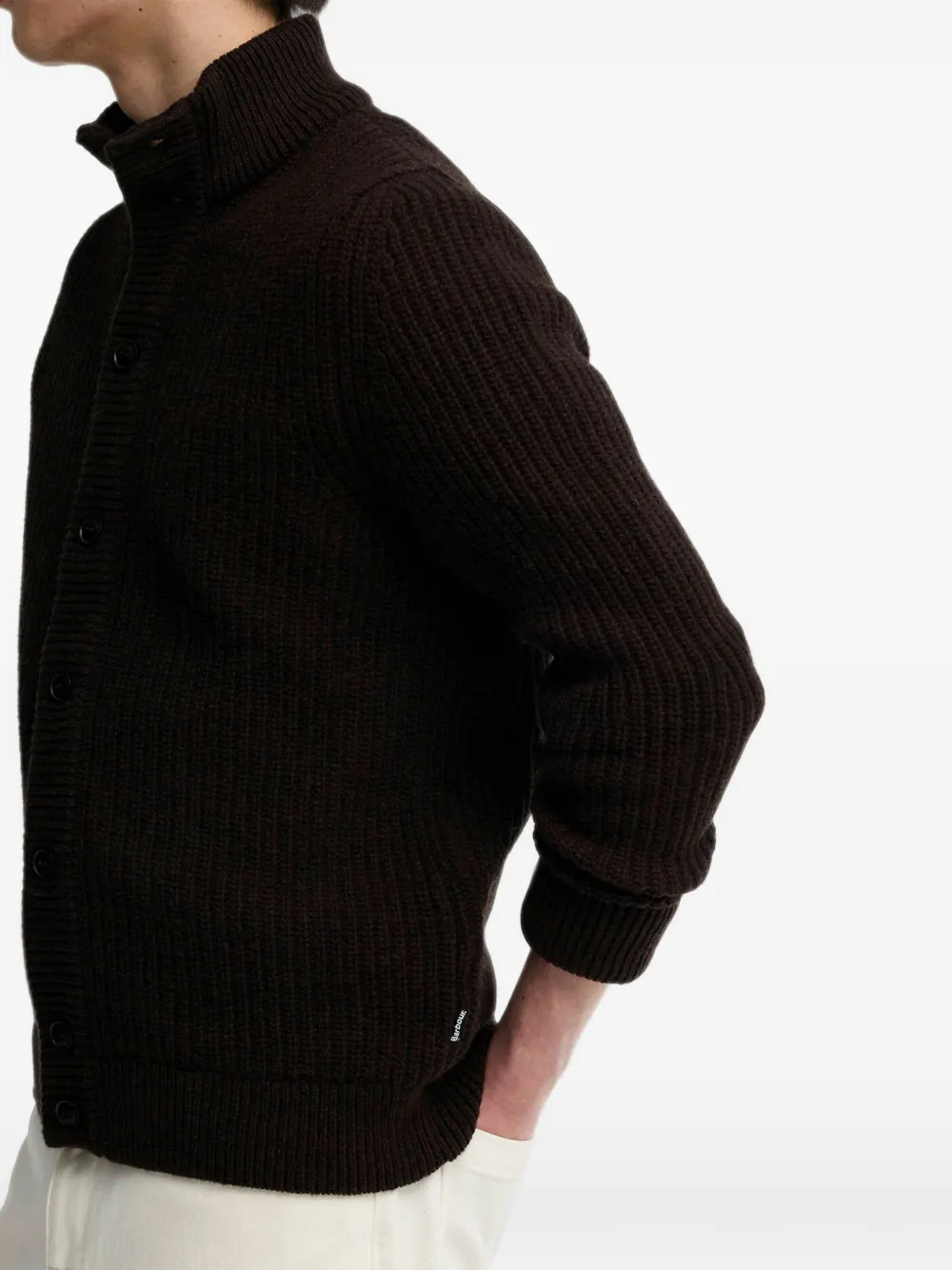 Barbour Wollen vest met hoge hals Bruin