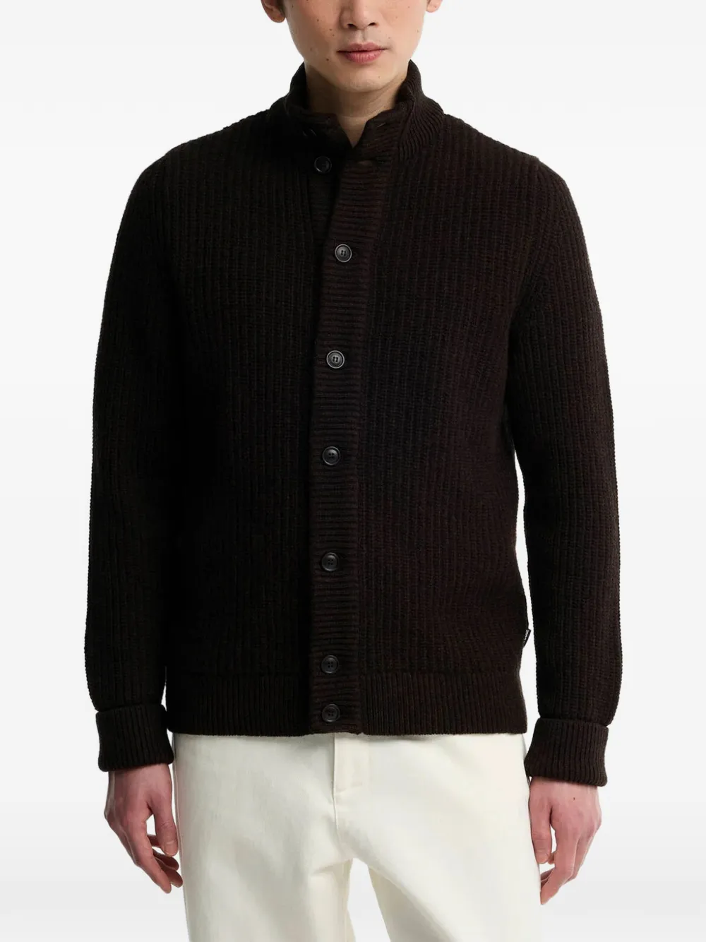 Barbour Wollen vest met hoge hals Bruin