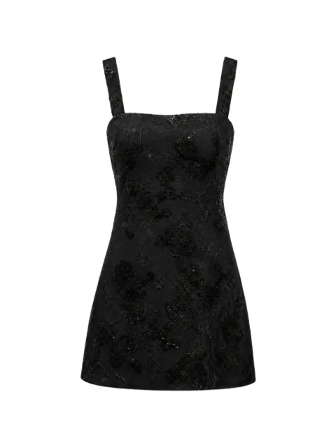 OW Collection vestido Ravina de encaje floral con lentejuelas