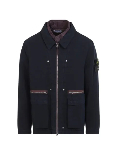 Stone Island logo-patch zip-up jacket