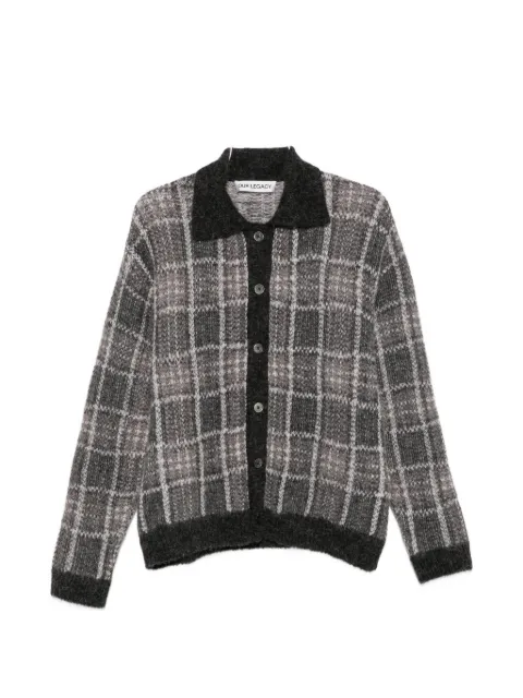 OUR LEGACY grand check fuzzy alpaca sweater