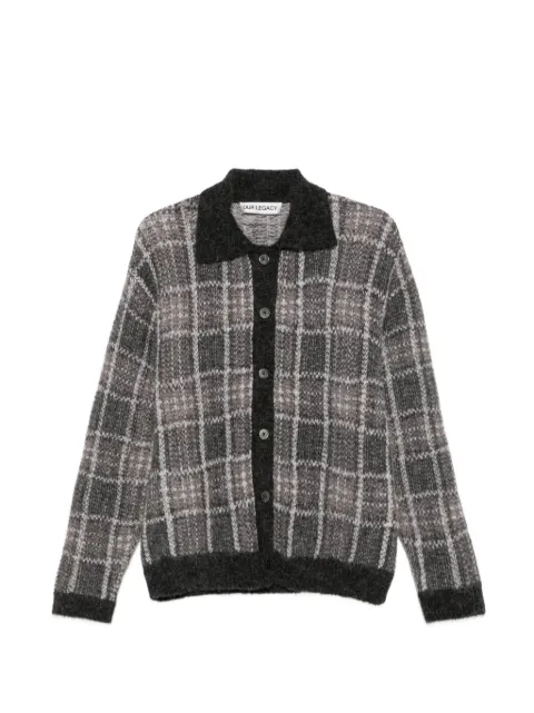 OUR LEGACY grand check fuzzy alpaca sweater