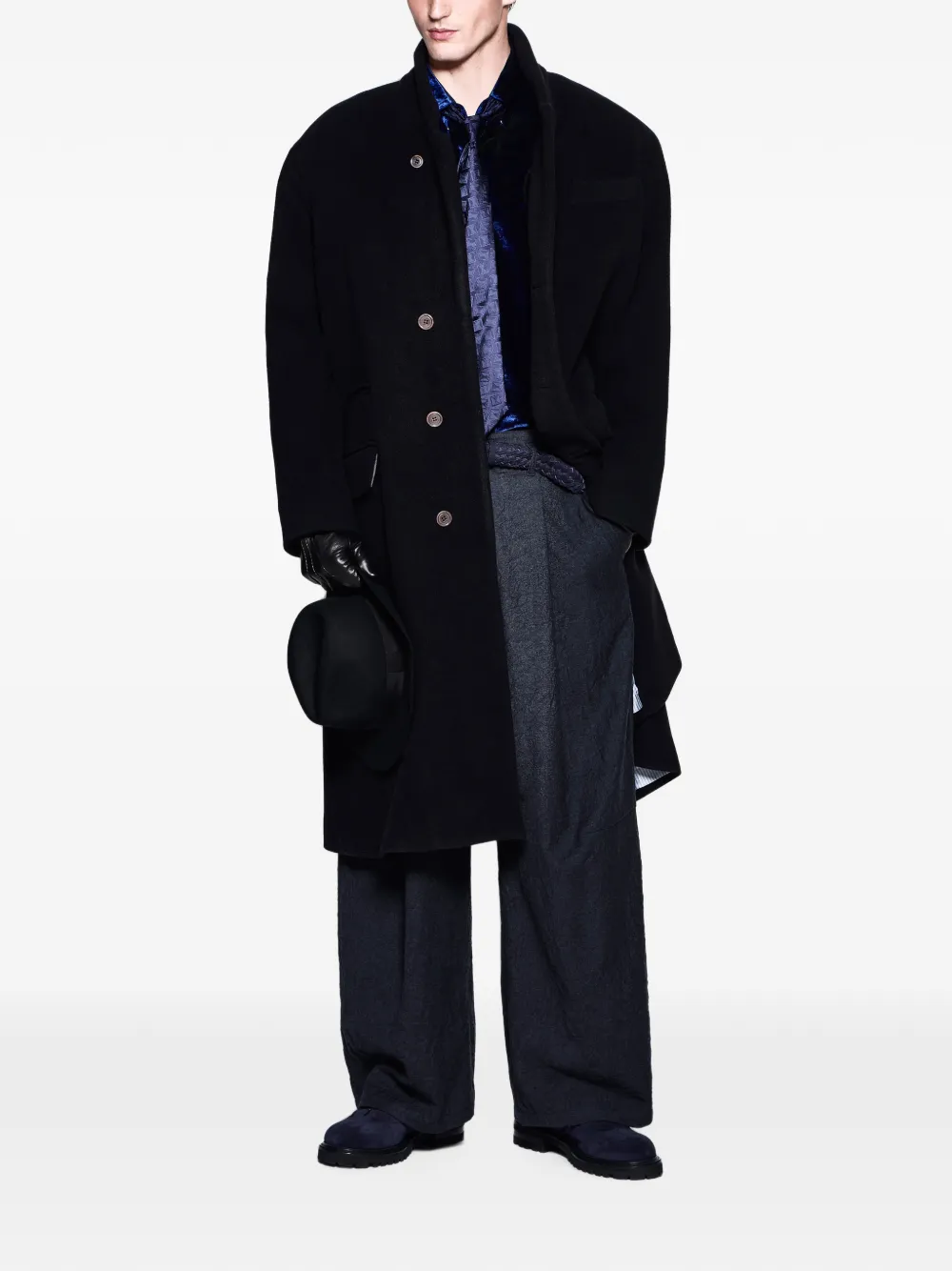 Giorgio Armani Geplooide chino van scheerwol Grijs
