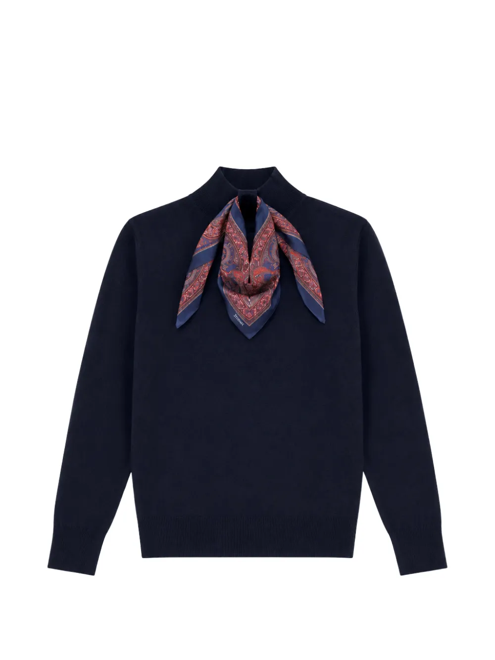Seventy Paisley-scarf Mock-neck Sweater In Purple
