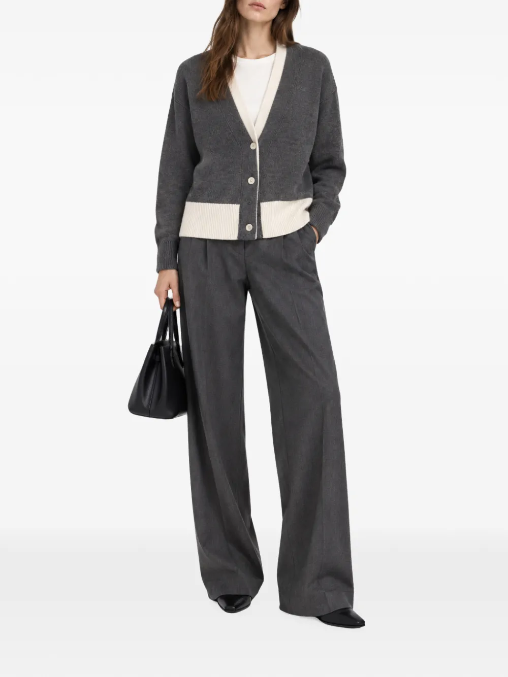 Seventy 19.70 colour-block V-neck cardigan Grijs