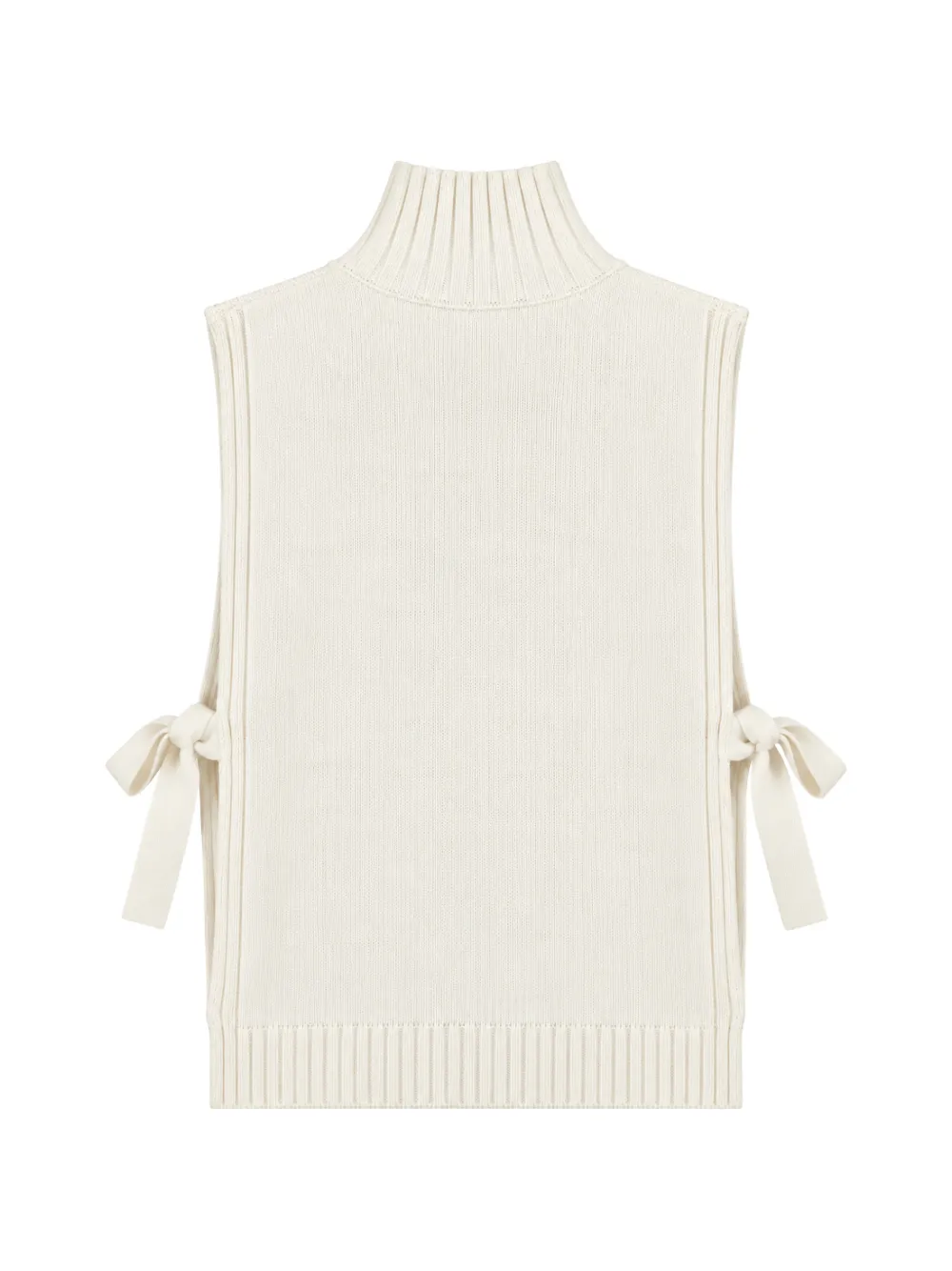 Seventy Mouwloze trui met strikdetail en hoge hals Wit