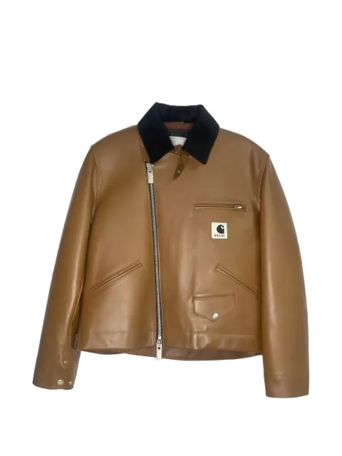 sacai x Carhartt WIP asymmetric leather jacket