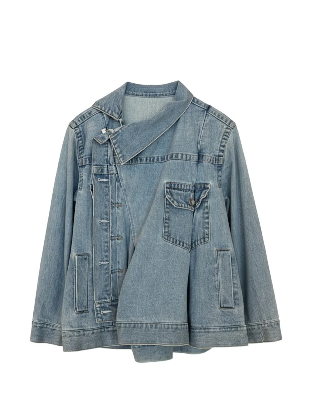 sacai asymmetric denim jacket - Bleu sacai asymmetric denim jacket - Bleu