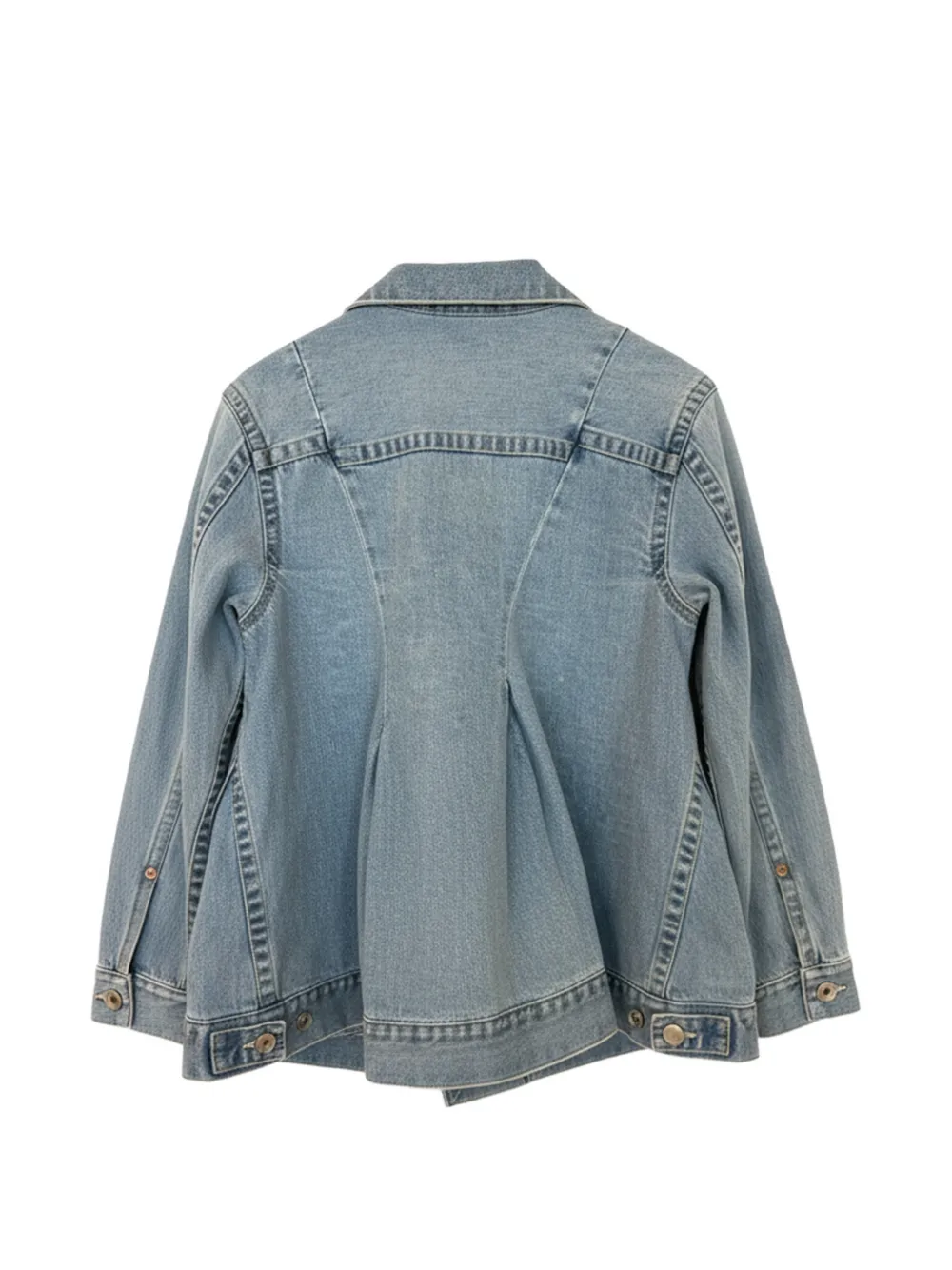 sacai Asymmetrisch denim jack Blauw