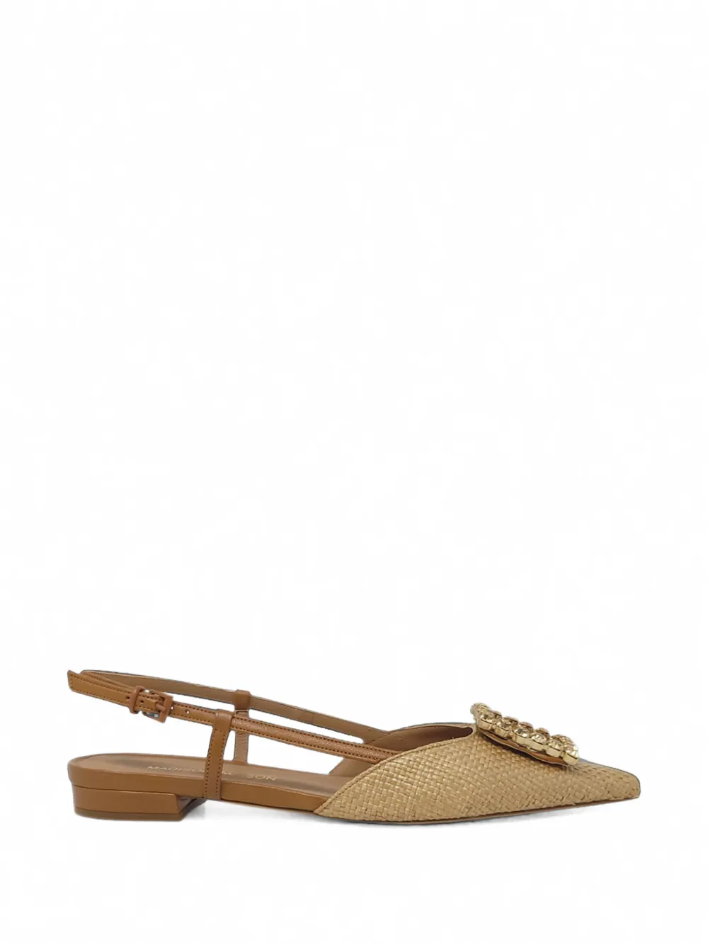 Madison Maison Lavanda crystal-embellished slingback flat pumps