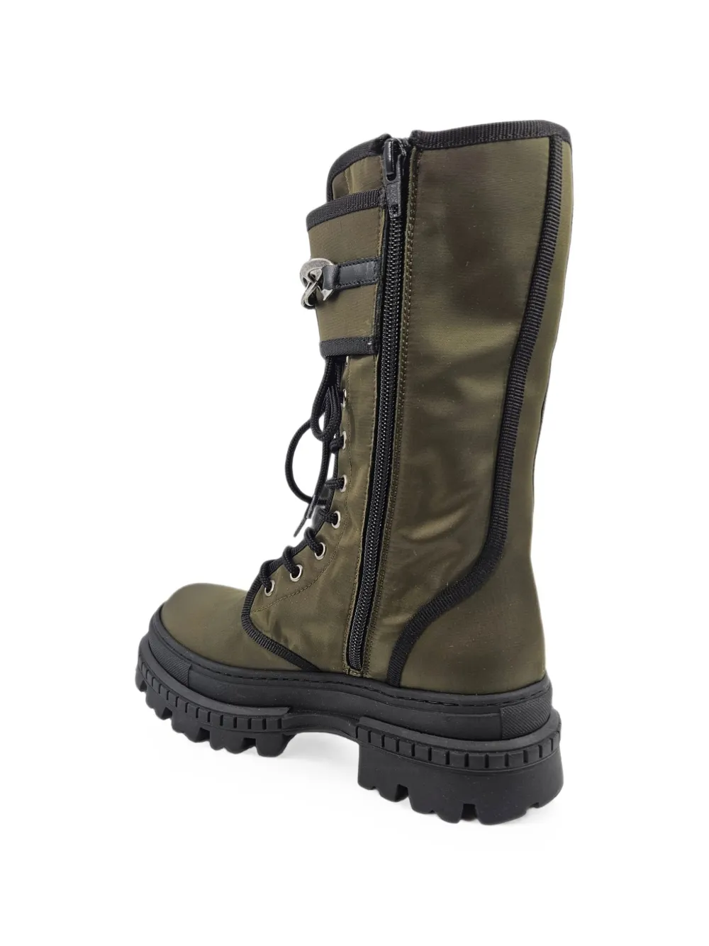 Madison Maison chain-detail buckled combat boots Groen