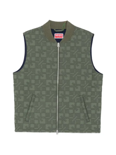 Kenzo geometric-quilted zip-up gilet
