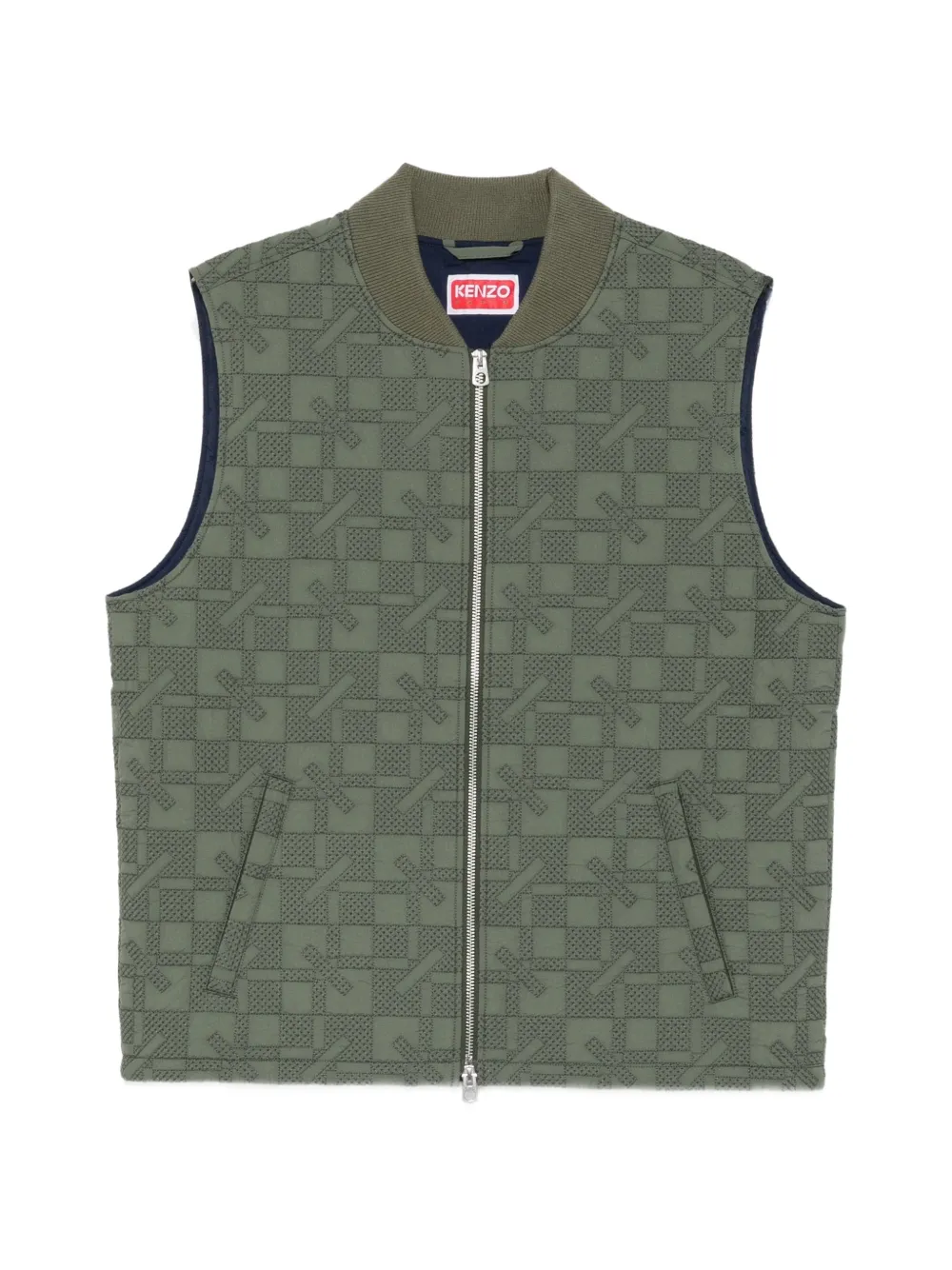 Kenzo geometric-quilted zip-up gilet