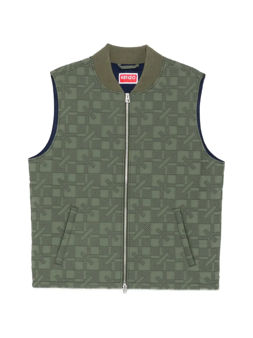 Kenzo geometric-quilted zip-up gilet