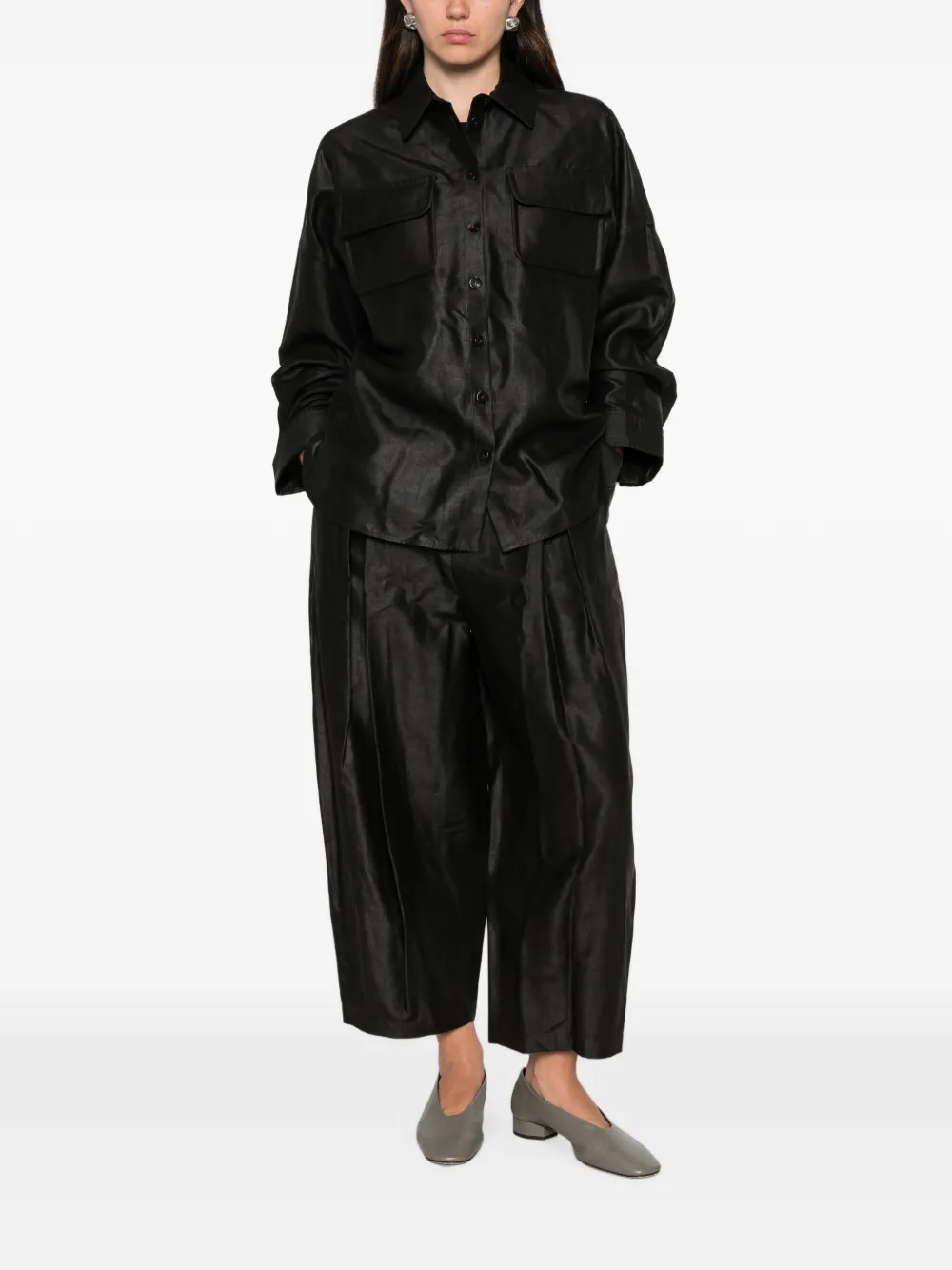 SOH flap-pocket buttoned shirt
