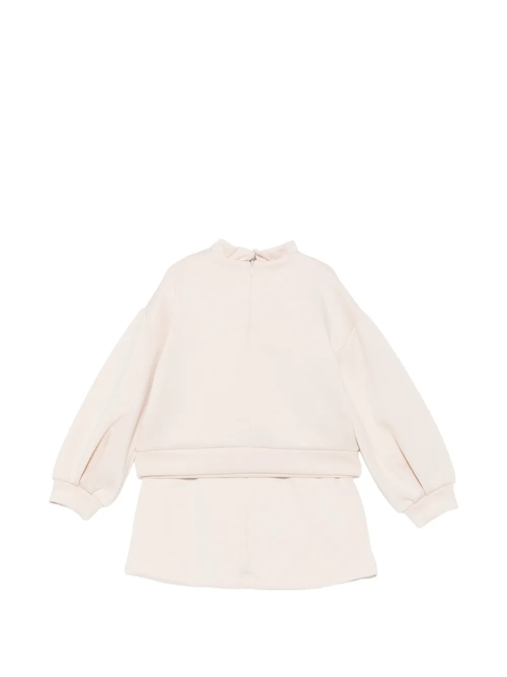 Abel & Lula Sweater- en rokset met rucheskraag Beige