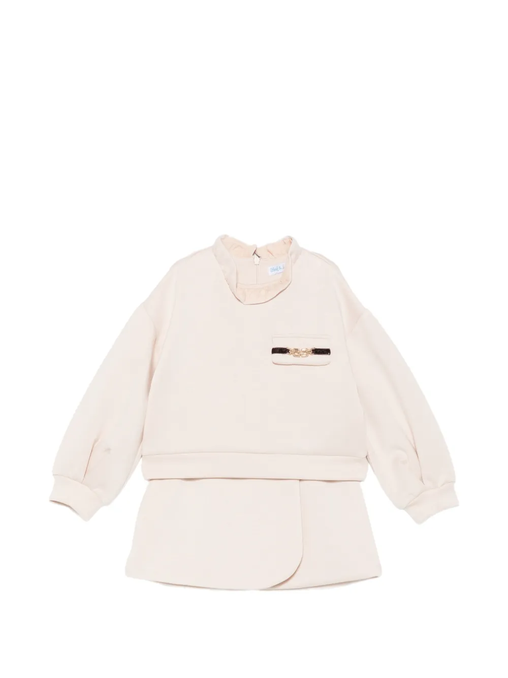 Abel & Lula ruffled-collar sweatshirt and skirt set - Toni neutri