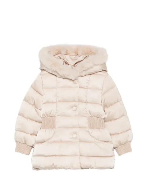 Abel & Lula faux-fur trim padded coat
