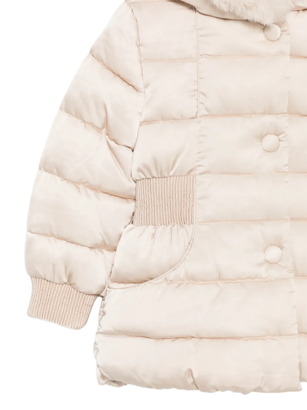 Abel & Lula Jas met afwerking van bont Beige