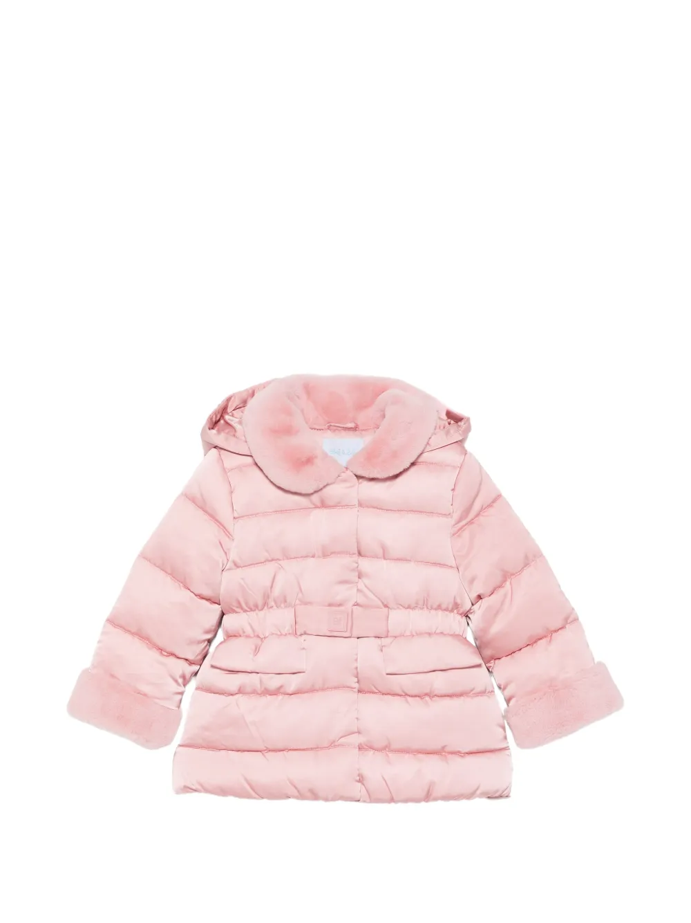 Abel & Lula faux-fur trim hooded coat - Rosa