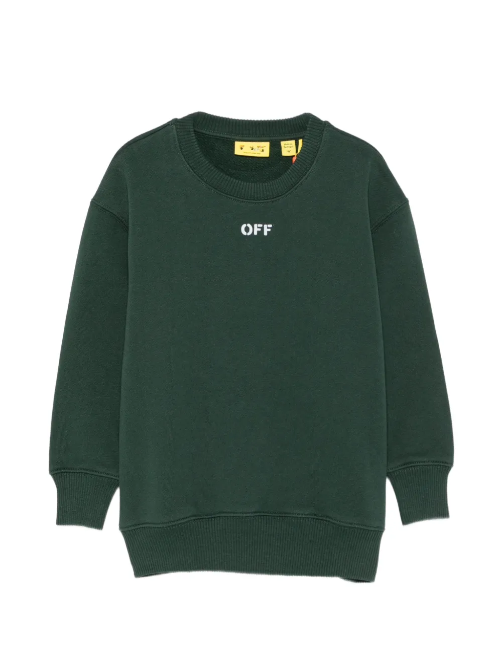 Off-White Kids Arrows-print logo-print sweatshirt - Verde