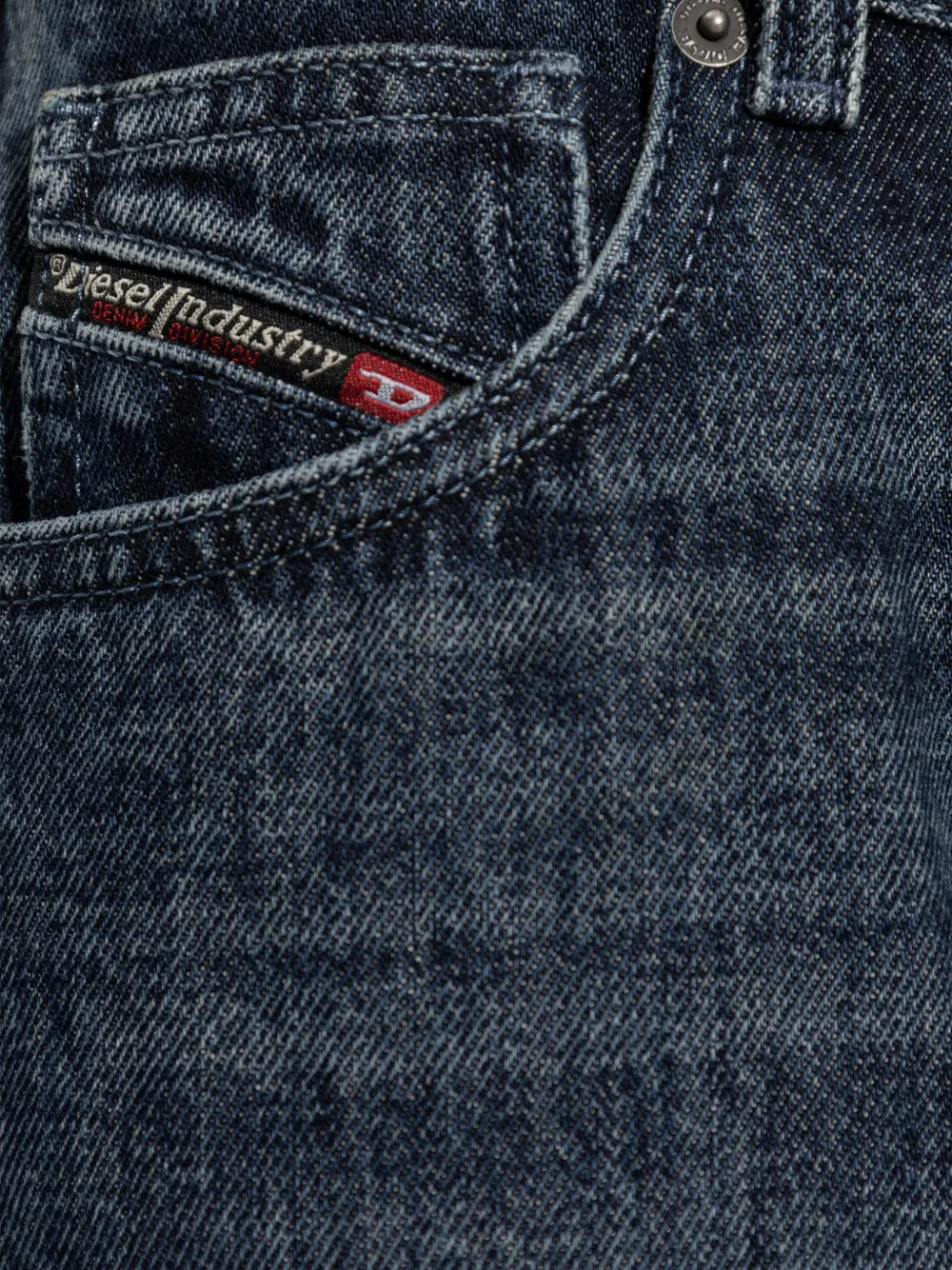 Diesel Jeans met vervaagd effect en split bij de zoom Blauw