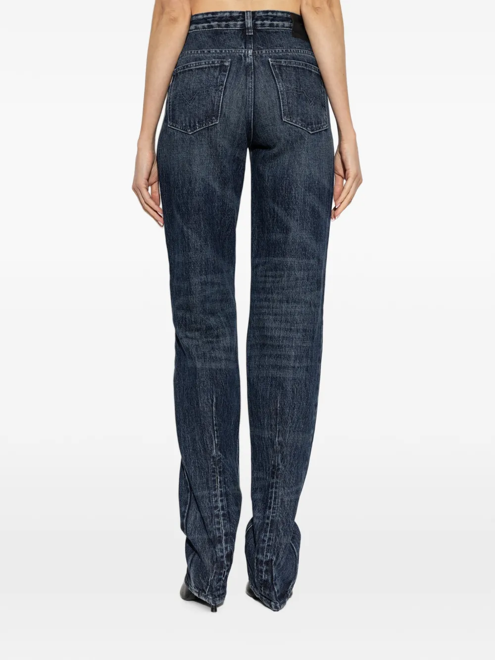 Diesel Jeans met vervaagd effect en split bij de zoom Blauw