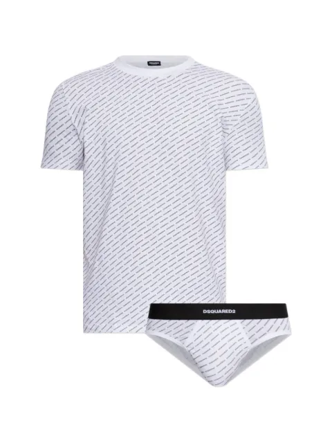 DSQUARED2 logo-print briefs and undershirt set