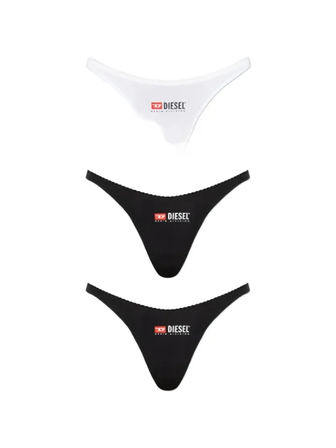 Diesel three-pack of stretch cotton thongs with logo