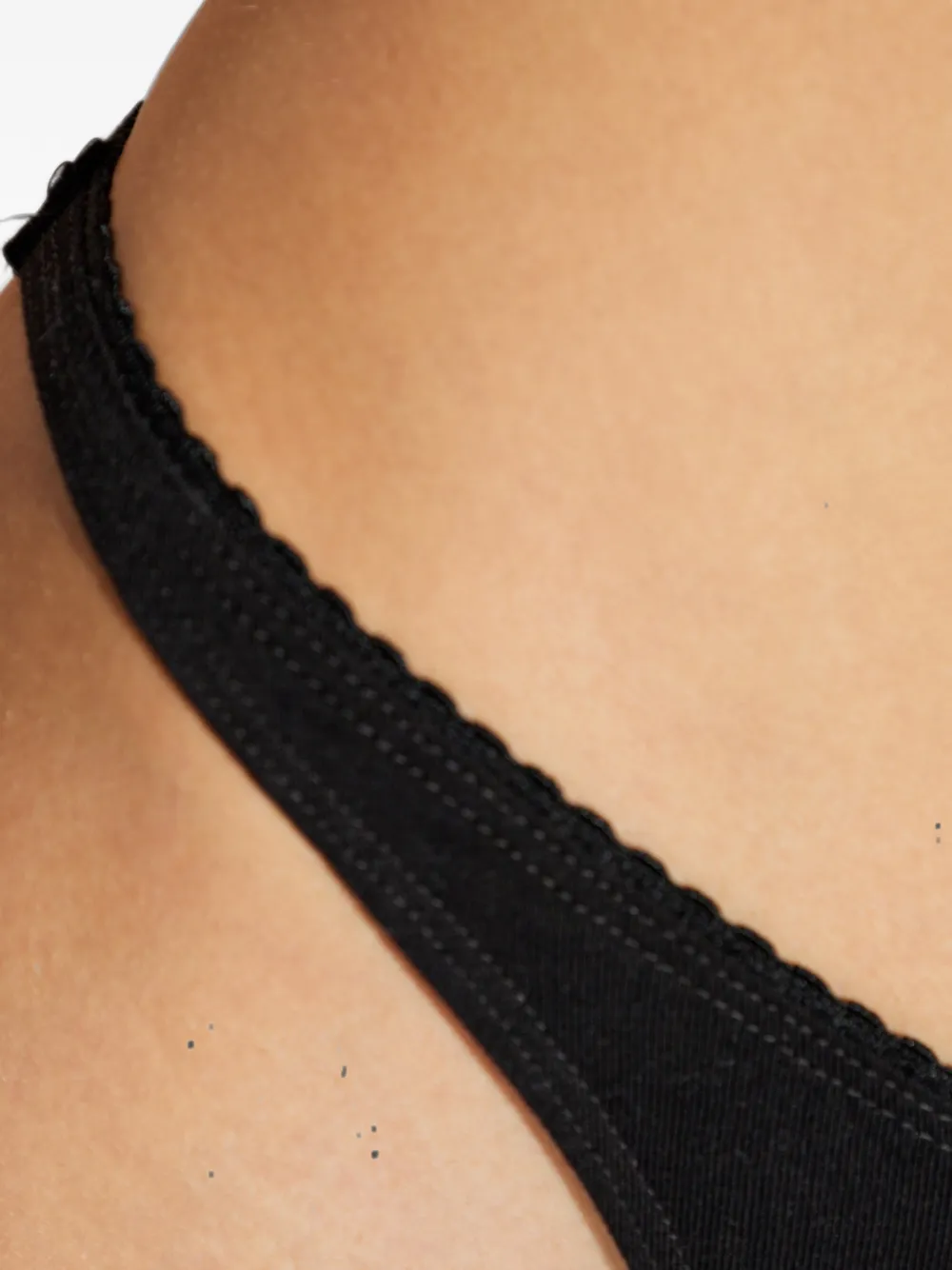 Diesel Drie paar stretch katoenen strings met logo Zwart