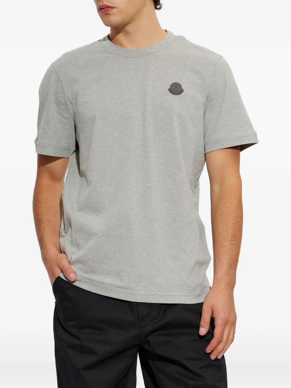 Moncler T-shirt met logopatch Grijs