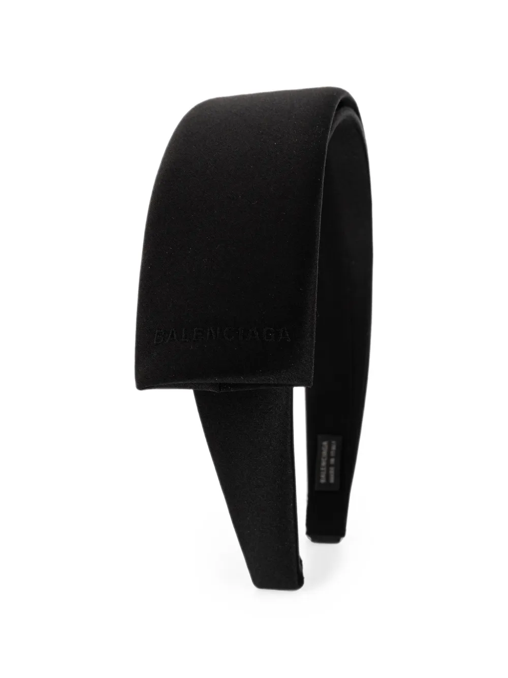 Balenciaga logo-embroidered satin-finish headband - Nero