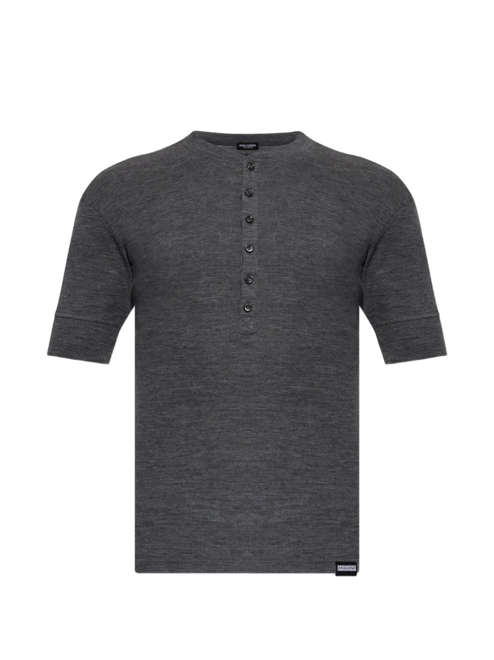 DSQUARED2 wool henley T-shirt - Grigio