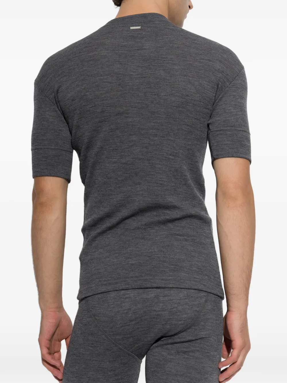 DSQUARED2 Wollen T-shirt met henley-hals Grijs