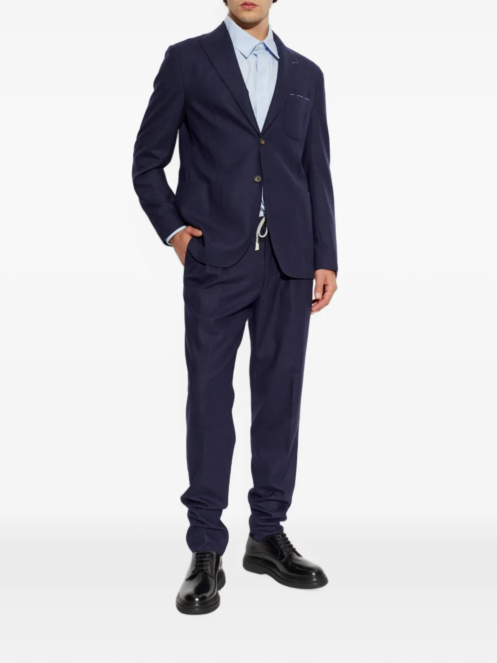 Eleventy Wollen pak Blauw