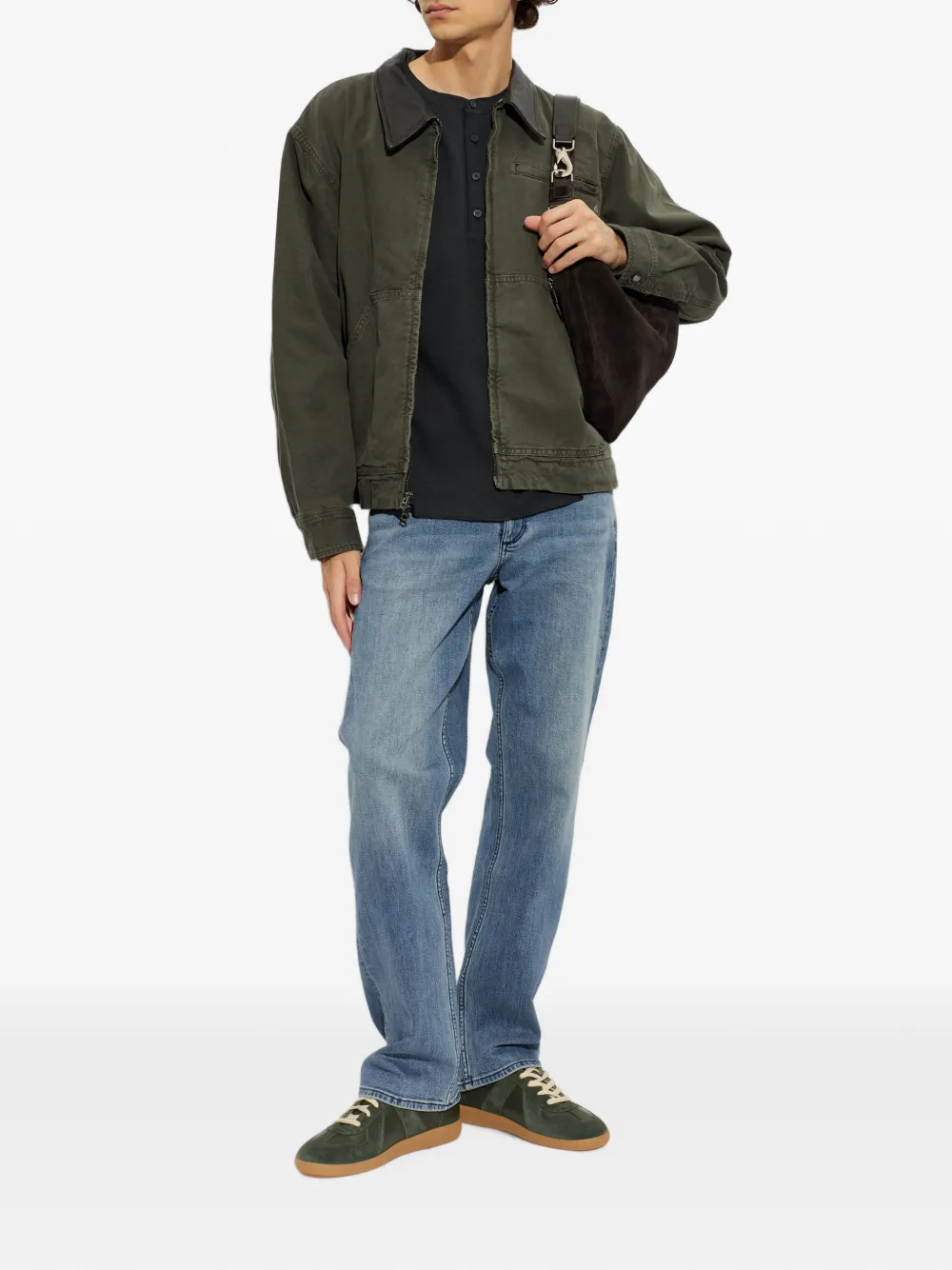 rag & bone Jack met leren kraag Groen