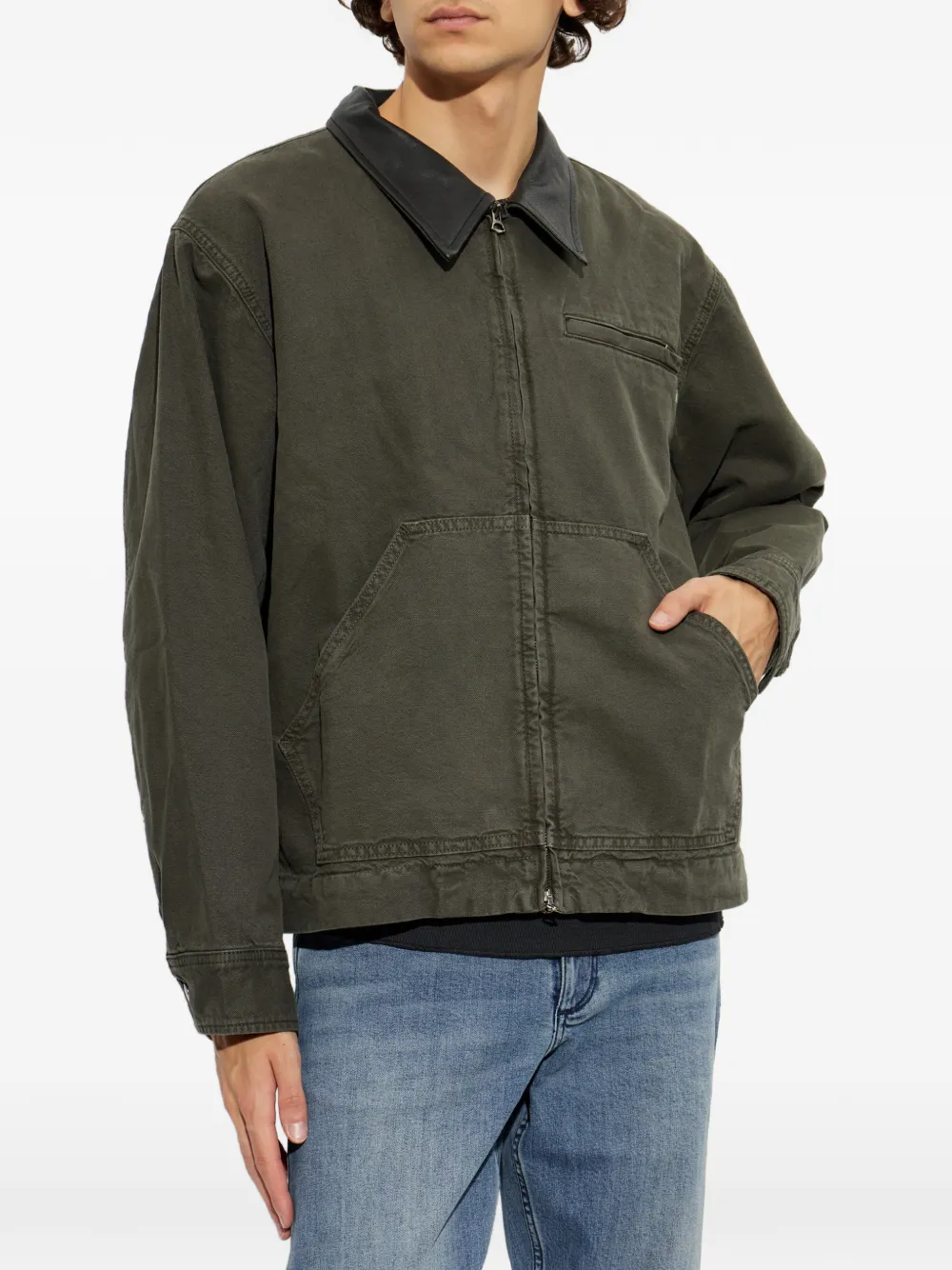 rag & bone Jack met leren kraag Groen