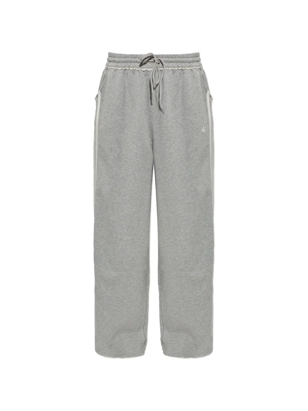 adidas logo-embroidered wide-leg track pants Grijs