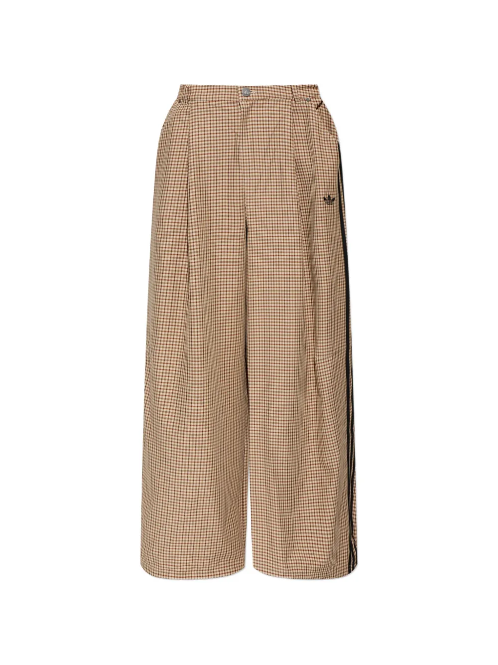 adidas pantalon long à carreaux et bandes latérales - Tons neutres adidas pantalon long à carreaux et bandes latérales - Tons neutres