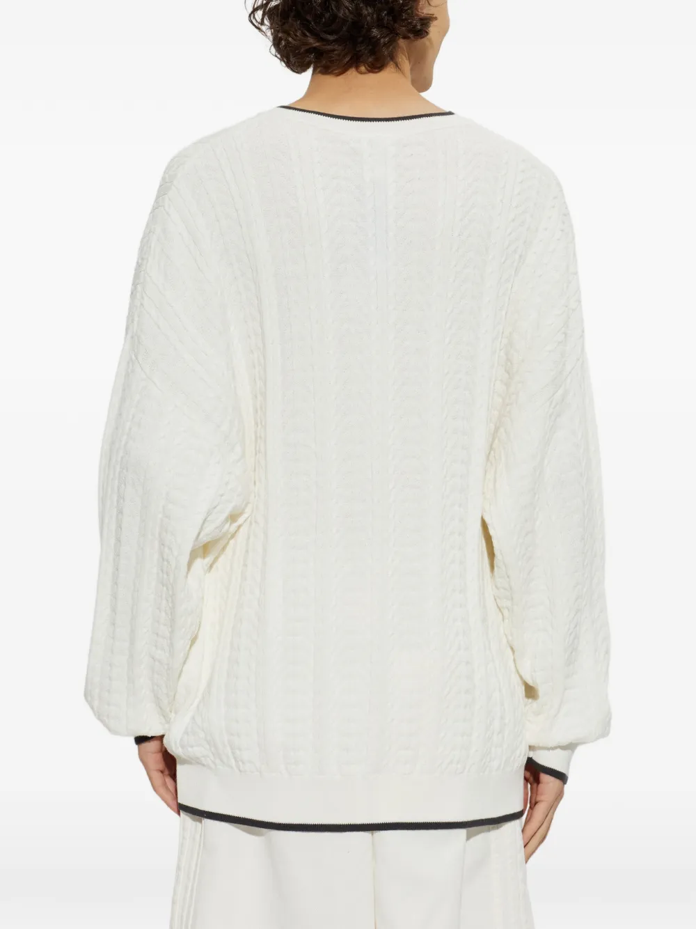 adidas cable-knit sweater Wit