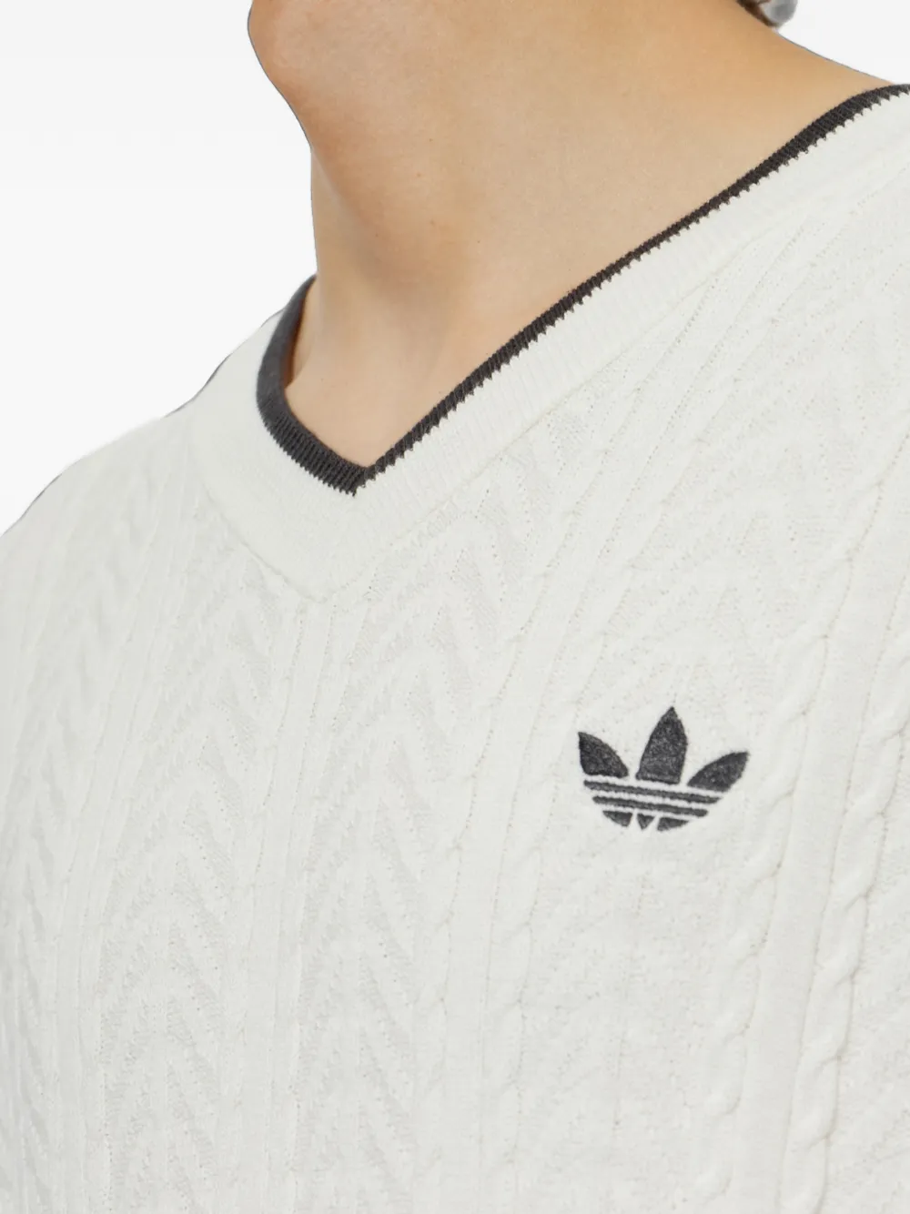 adidas cable-knit sweater Wit