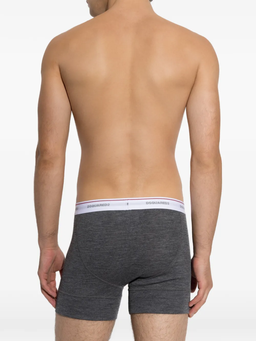 DSQUARED2 Wollen boxershorts met logo-tailleband Grijs