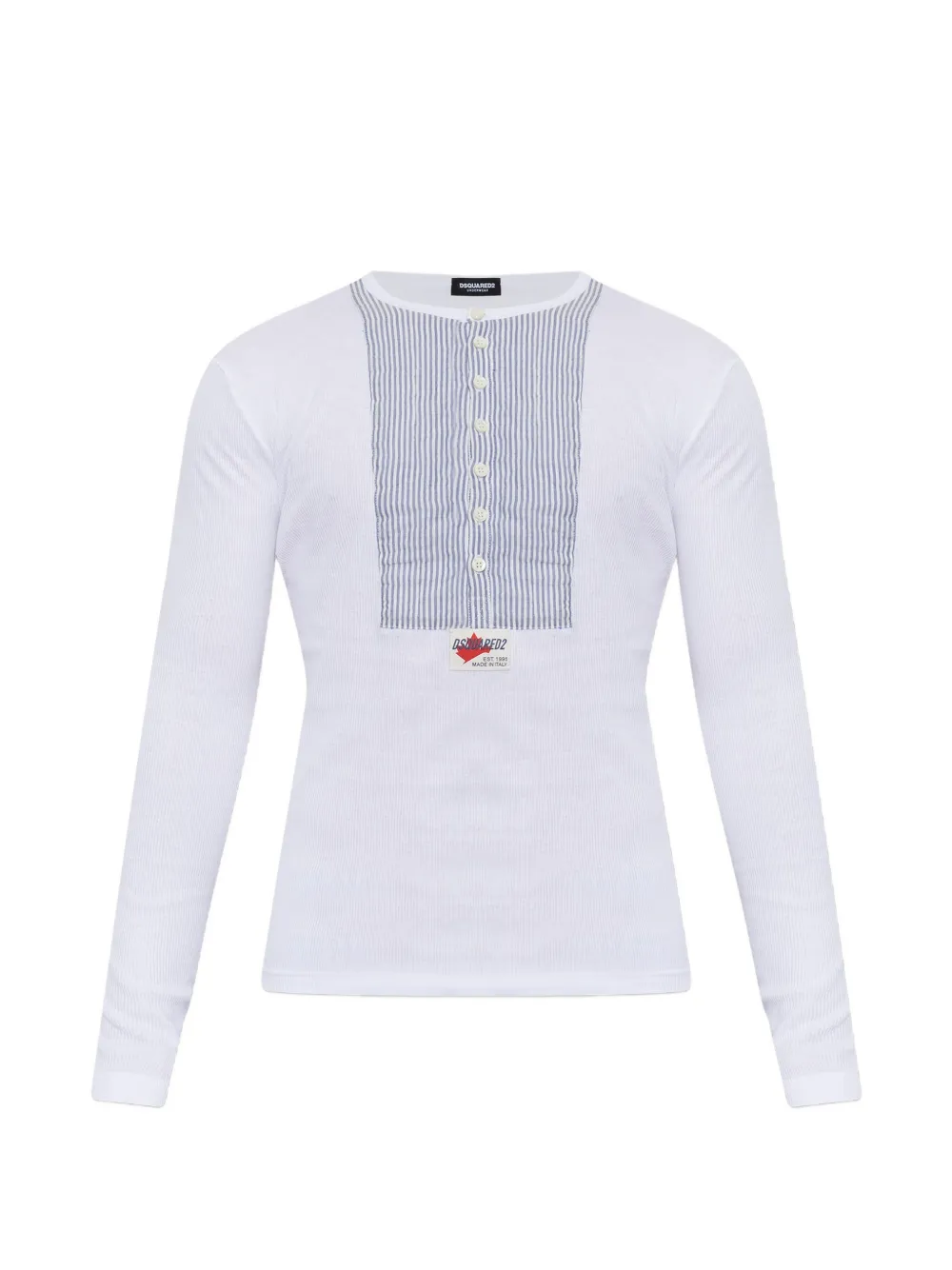 DSQUARED2 logo V-neck T-shirt - Bianco