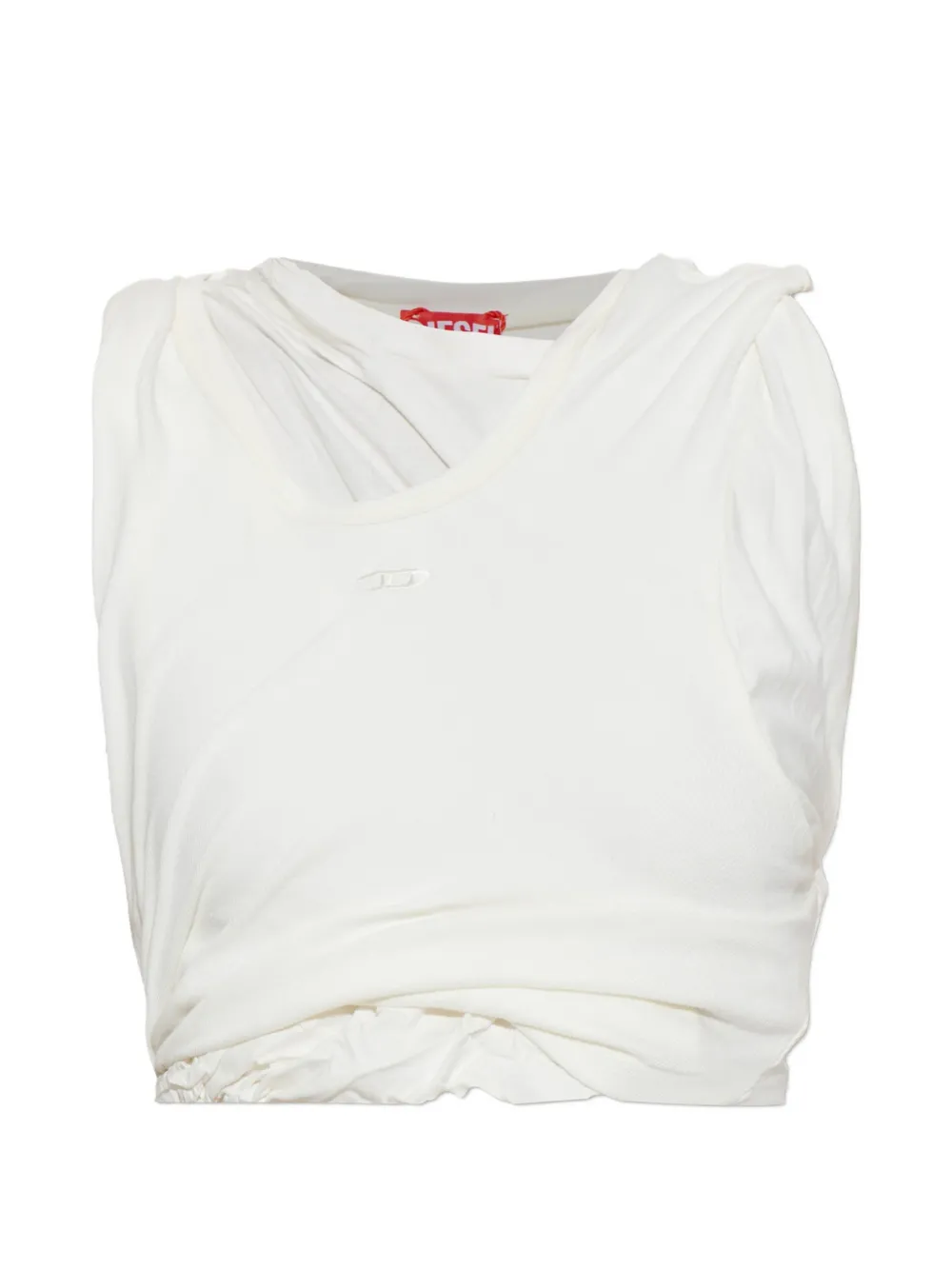 Diesel Rucked-up Tank Top In Double-layer Jersey In White