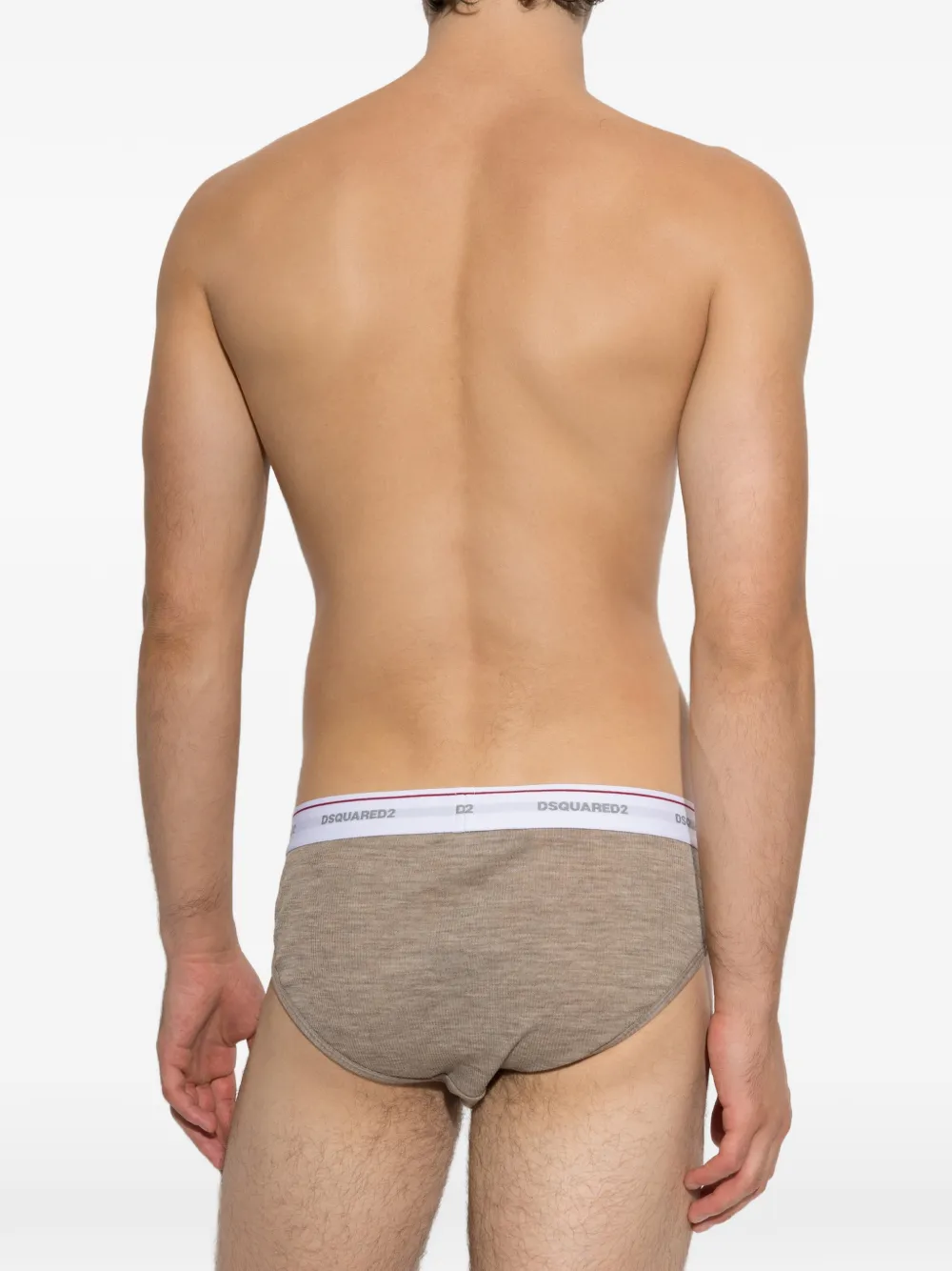 DSQUARED2 logo-waistband wool briefs Beige