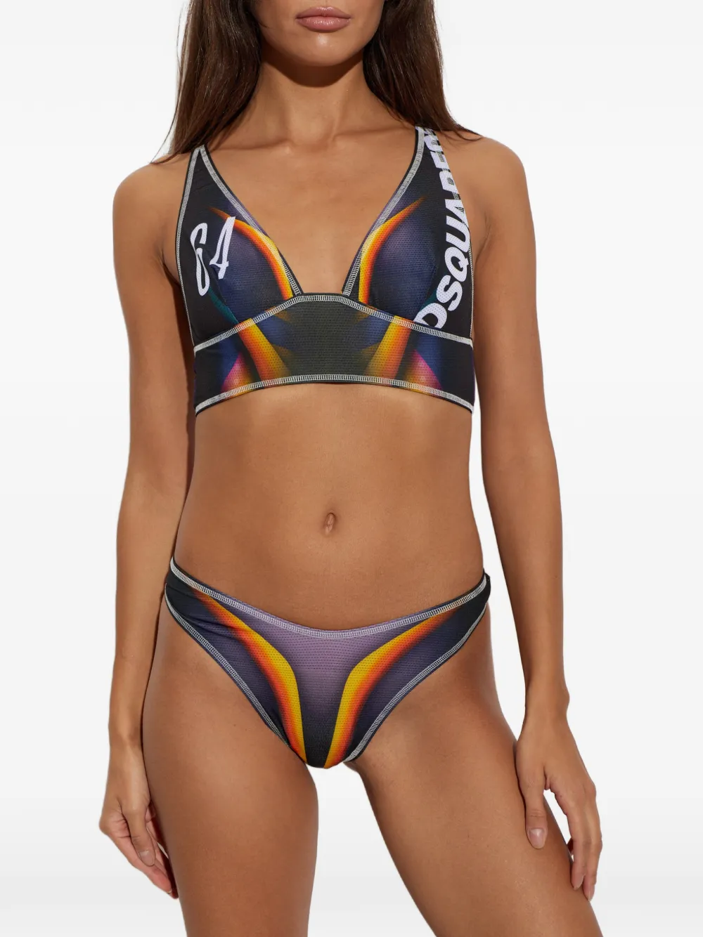 DSQUARED2 printed bra Zwart