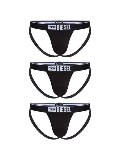 Diesel three-pack logo-waistband jockstraps