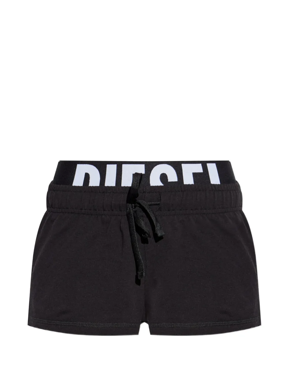 Diesel Short Pants In Cotton Terry With Logo In Black